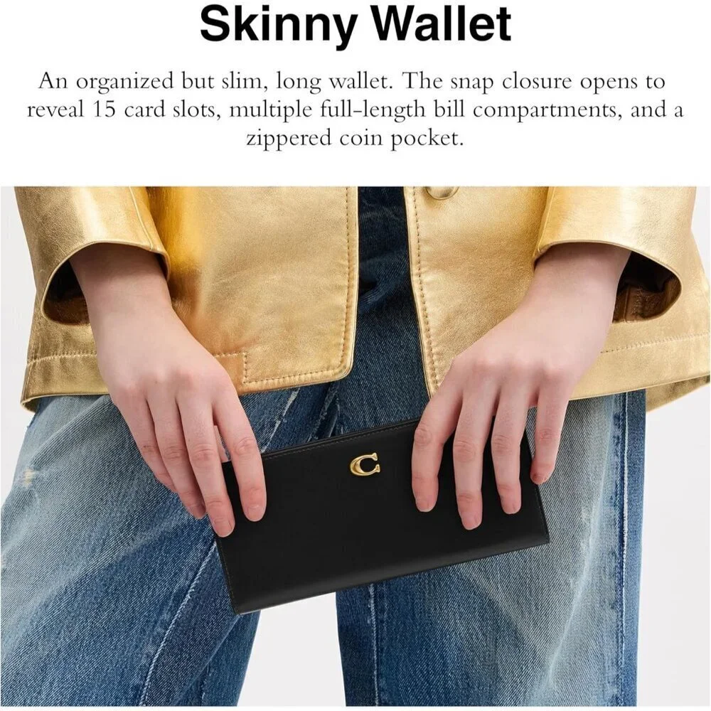 Women's Essential Skinny Wallet, Black, One Size